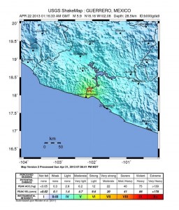Shake map dell'USGS