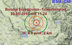 Mappa epicentro sisma