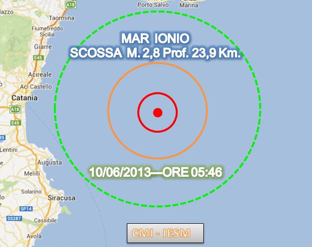Terremoto mar Ionio Terremoto mar Ionio