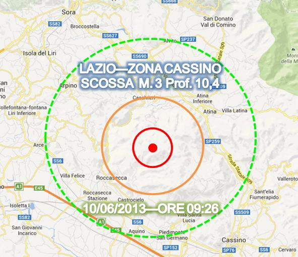 Terremoto provincia Frosinone Terremoto provincia Frosinone