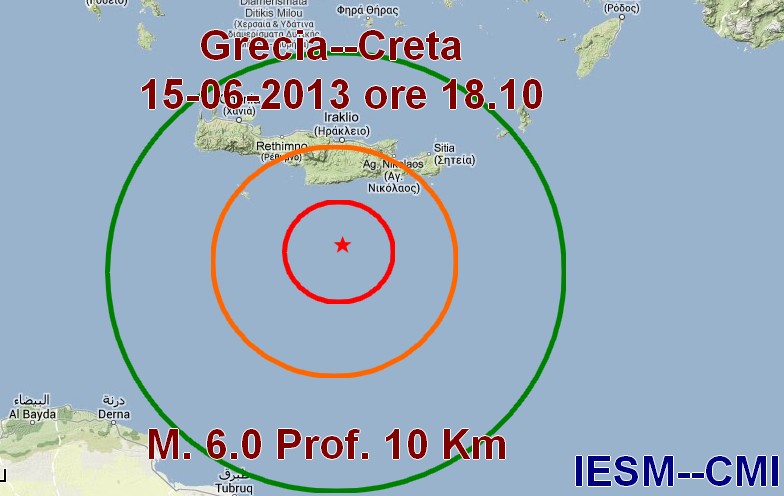 Mappa epicentro sisma