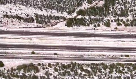La ripresa dall'alto della grandinata avvenuta a Pecos, nel New Mexico - fonte: Youtube