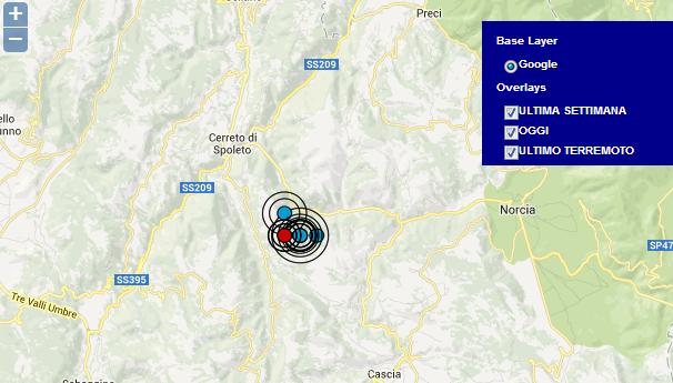 Terremoto oggi Val Nerina 25 Giugno 2013 Terremoto oggi Val Nerina 25 Giugno 2013