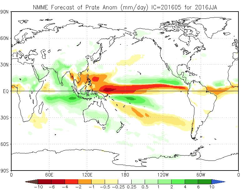 Anomalie di precipitazione previste durante il trimestre dell'estate 2016 - cpc.ncep.noaa.gov Anomalie di precipitazione previste durante il trimestre dell'estate 2016 - cpc.ncep.noaa.gov
