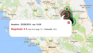 DIRECT / Earthquake Today August 25, 2016:  new shock in Amatrice 4.3 M / M 6.0 earthquake  yesterday: 241 victims, 270 wounded