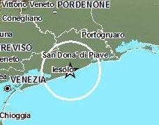 Terremoto Veneto, scossa vicino Jesolo di magnitudo 2.3 ...