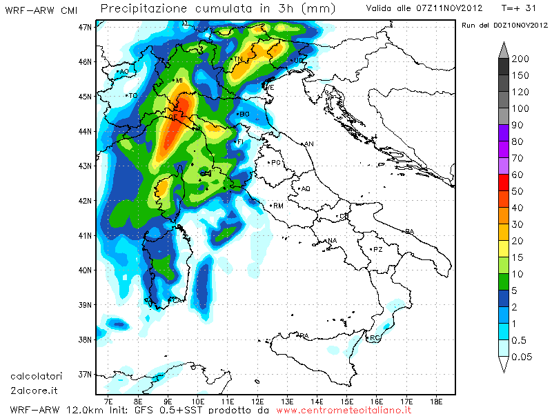 Precipitazioni liguria