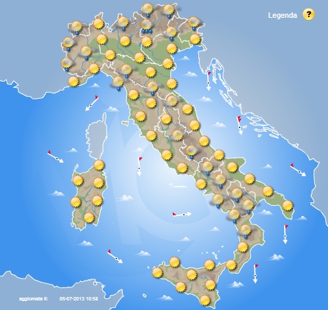 Previsioni sabato Previsioni sabato