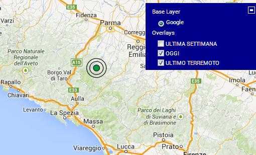 Terremoto oggi Emilia, scossa di M 2.6 Frignano 18 Dicembre 2013 Ingv