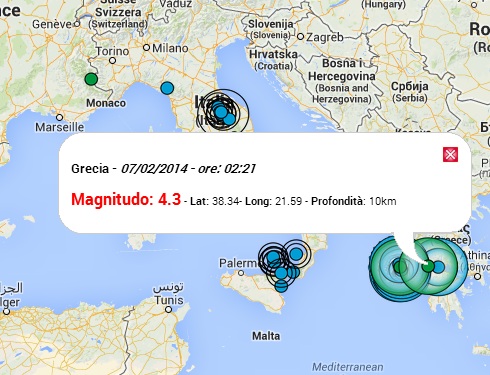 Terremoto oggi Grecia 7 Febbraio 2014, doppia scossa M 4.3 ...