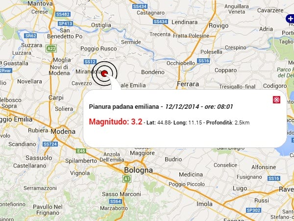 Terremoto oggi Emilia Romagna, 12 dicembre 2014, scossa M ...