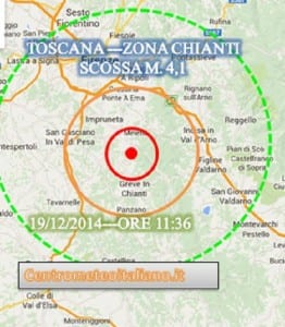 Terremoto oggi Toscana, 19 dicembre 2014, scossa ore 11:36 ...