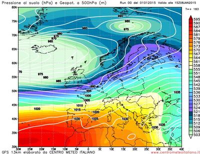 Freddo e neve sull'Italia per la seconda metà di Gennaio?