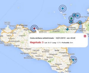 Terremoto oggi Sicilia 10 gennaio 2015, info dati INGV