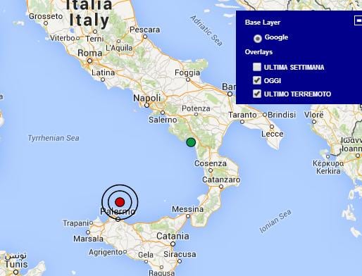 Terremoto Italia oggi 15 Gennaio 2015, scossa di magnitudo 3 nel distretto Tirreno meridionale A in Sicilia. Dati Ingv Terremoto Italia oggi 15 Gennaio 2015, scossa di magnitudo 3 nel distretto Tirreno meridionale A in Sicilia. Dati Ingv