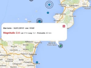 Terremoto oggi Calabria 16 gennaio 2015, info dati INGV