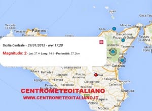 Terremoto oggi Sicilia 29 gennaio 2015, dati INGV