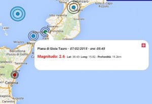 Terremoto Oggi Calabria 7 febbraio 2015, dati INGV