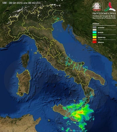 Pioggia e neve a bassa quota al Sud Italia e su Adriatiche, bel tempo al Nord e su Tirreniche
