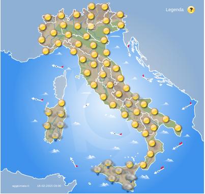 Previsioni Meteo Domani 19 Febbraio 2015