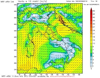 Venti forti sull'Italia in Sardegna raffiche oltre 100 kmh sulla costa orientale
