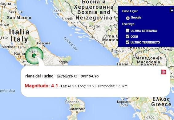 terremoto oggi abruzzo m 4.1