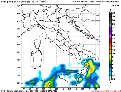 Ancora piogge sparse al Sud Italia residua instabilità specialmente su Calabria e Sicilia