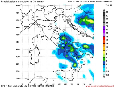 Precipitazioni sparse sull'Italia anche oggi instabilità protagonista al Sud e sui versanti orientali