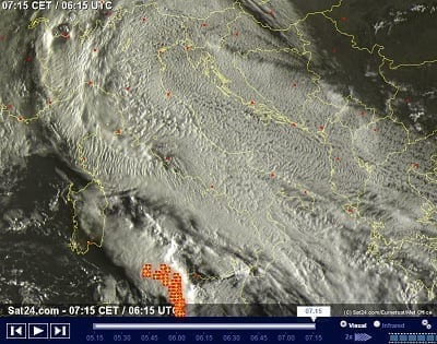 Maltempo in queste ore sull'Italia precipitazioni sparse e temporali specie sulla Sicilia