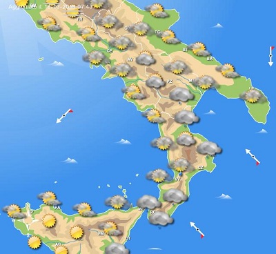 Instabilità al Sud Italia residue precipitazioni anche oggi sulle regioni meridionali