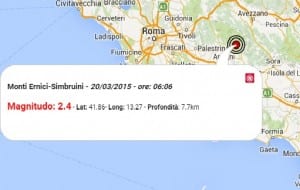 Terremoto oggi Italia 20 marzo 2015