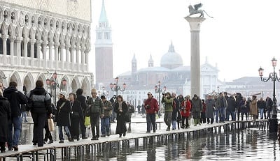 Acqua alta a Venezia questa sera prevista la marea a 90 centimetri