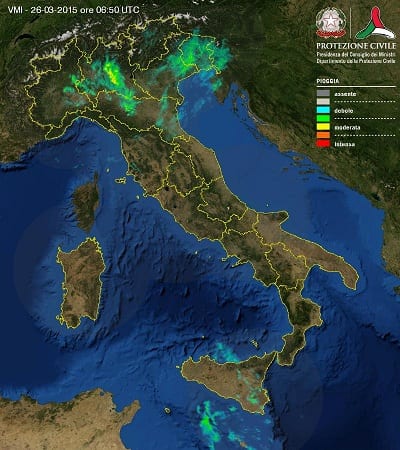 Ancora precipitazioni sull'Italia del residuo maltempo insiste anche in queste ore specie sul Nord