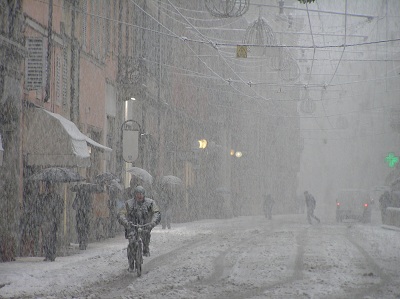 Neve anche in Campania: fiocchi sono caduti questa mattina a Bonito (AV), a 400 metri