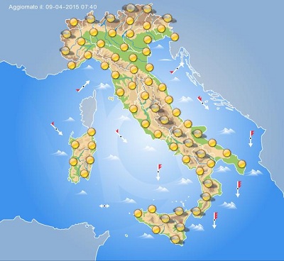 Anticiclone in Italia stabilità e bel tempo da Nord a Sud, con sole e temperature in rialzo