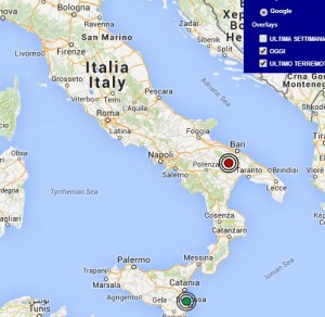 Terremoto oggi 14 Aprile 2015, due scosse M 2.3 e 2.2 in Sicilia dati Ingv