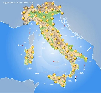 Ancora sole sull'Italia oggi bel tempo e temperature tipicamente primaverili