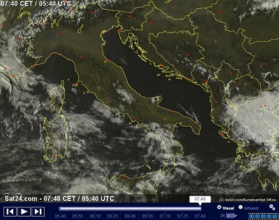Residue precipitazioni al Sud Italia ancora locale instabilità specie sulla Calabria