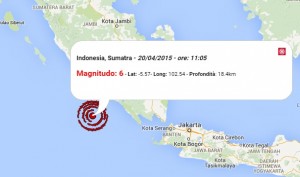 Terremoto oggi Indonesia 20 aprile 2015
