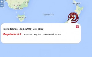 Terremoto oggi Nuova Zelanda 24 aprile 2015