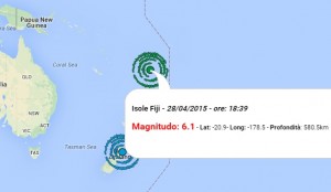 Terremoto oggi Isole Fiji
