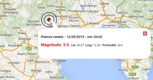 Terremoto oggi Veneto 12 maggio 2015