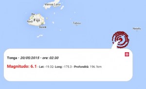 Terremoto oggi Tonga 20 maggio 2015