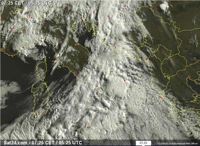 Tempo instabile sull'Italia con maltempo in arrivo dal pomeriggio