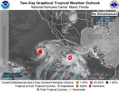 Blanca verso il Messico il secondo uragano della stagione punta la terraferma