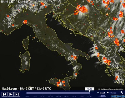 Temperature oltre +35°C Italia nella morsa del caldo ma anche dei temporali sui rilievi