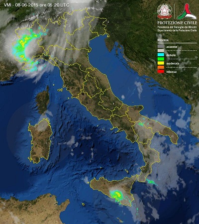 Tempo in atto sull'Italia rovesci e temporali insistono specie al Nord Ovest