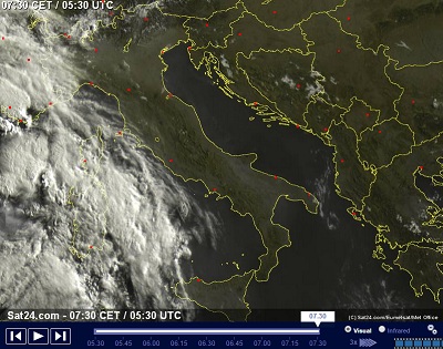 Perturbazione in arrivo sull'Italia le prime piogge già interessano i settori occidentali
