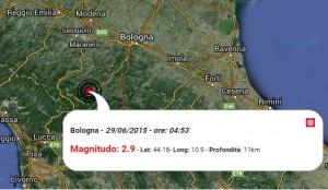 Terremoto oggi 29 giugno 2015 in Emilia