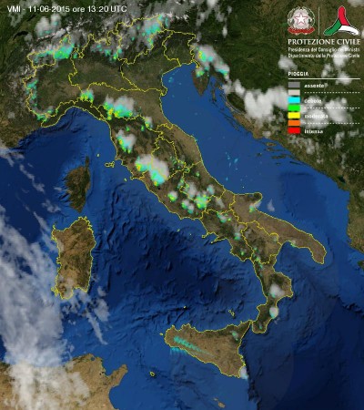 Tempo in atto sull'Italia ancora instabilità con temporali e acquazzoni sui rilievi